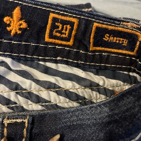 Rock Revival Navy and Orange Jeans - Picture 2 of 3